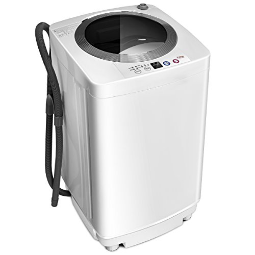 COSTWAY Mini Machine à Laver Lave Linge 240 W avec Un Bucket Automatique,43 x 43 x 75 cm,Charge Supérieure 3,5 kg Blanc