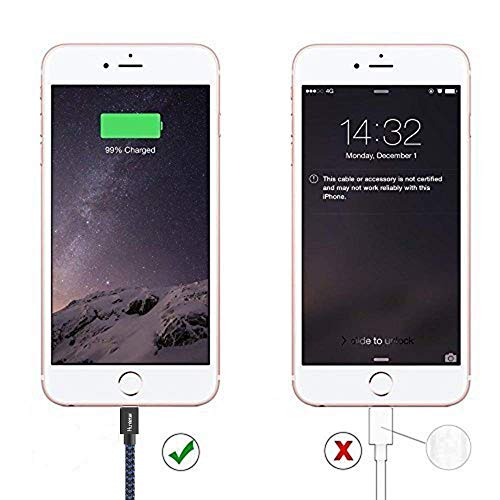 Hunletai Câble iPhone [1m+1m+2m/Lot de 3] Cable Lightning Certifié MFi Chargeur iPhone Nylon Tressé Charge Rapide pour…