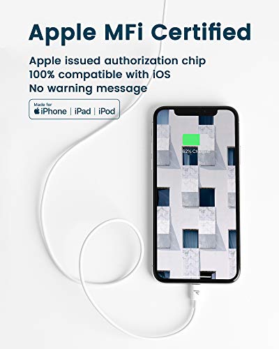 RAMPOW Câble pour iPhone 2m/6.5ft [Certifié Apple MFi] Câble Lightning avec Connecteur Ultra Résistant pour iPhone 11/11…