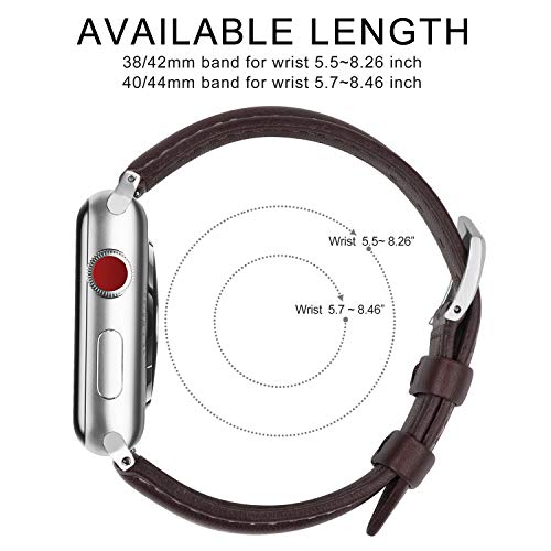 Fullmosa Compatible for Apple Watch Band 38mm 42mm 40mm 44mm, 3 Colors Labu Leather Apple Watch Band/Strap for iWatch…