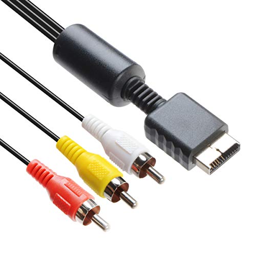 TENINYU Câble audio vidéo RCA – Accessoire de console de jeu – Câble AV pour PS1 PS2 PS3 Playstation – 1,8 m