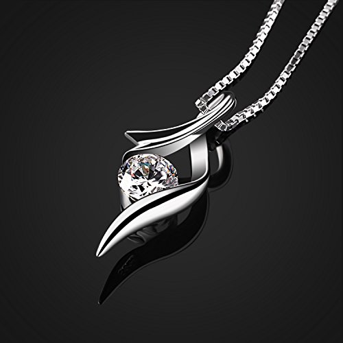 Bijoux Colliers Catcher argent sterling 925, pendentif zircone cubique twist coeur.