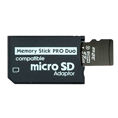 OcioDual Adaptateur de Carte Mémoire Micro SD 64GB vers Memory Stick Pro MS Noir Convertisseur Lecteur pour PSP 1000…