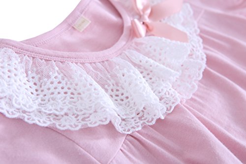 ABClothing Mommy & Girls 100% Coton Vêtements de Nuit en Dentelle Assortis et Robes de Nuit Bowknot pour Tout-Petits 5…