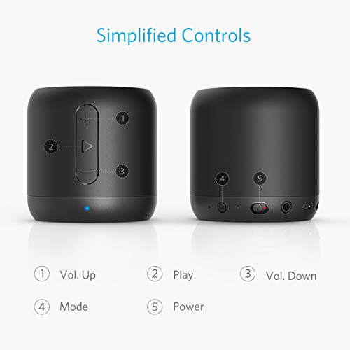 Anker SoundCore mini Enceinte Bluetooth Portable – Haut Parleur avec Autonomie de 15 Heures, Portée Bluetooth de 20…