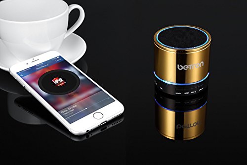 Betron Haut-parleurs sans Fil Bluetooth KBS08 Portable De Voyage Doré