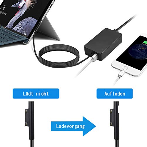 aifulo Chargeur 65 W Surface Pro 15 V 4 A compatible avec Surface Pro X Pro 7/6/5, Surface Laptop 3 2 1 Surface Go…