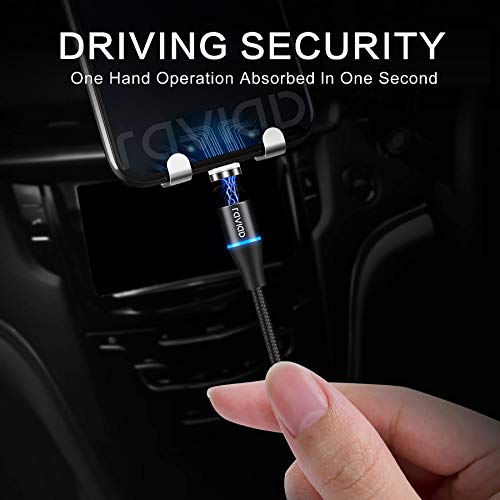 RAVIAD Câble Multi Chargeur Magnétique, 3 en 1 Multi Chargeur Aimanté en Nylon Tressé Câble Micro USB Type C pour…