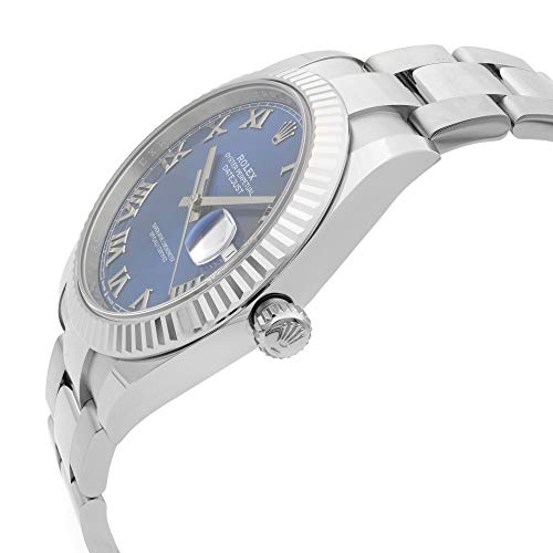 Rolex Datejust 41 Montre en acier 18 carats avec cadran romain Bleu 126334 BLRO