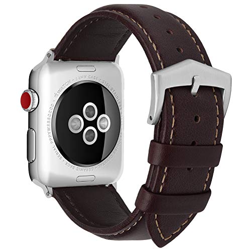 Fullmosa Compatible for Apple Watch Band 38mm 42mm 40mm 44mm, 3 Colors Labu Leather Apple Watch Band/Strap for iWatch…