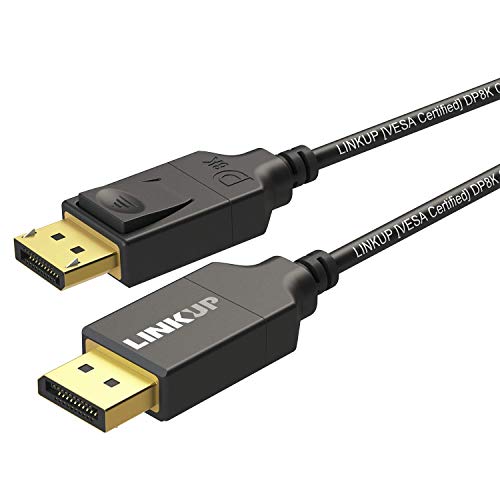 LINKUP – 34AWG Ultra Mince Flexible Câble DisplayPort DP8K (Certifié VESA) HBR3 DSC 1.2a HDCP2.3 3D | 8K@60Hz 4K@144Hz…