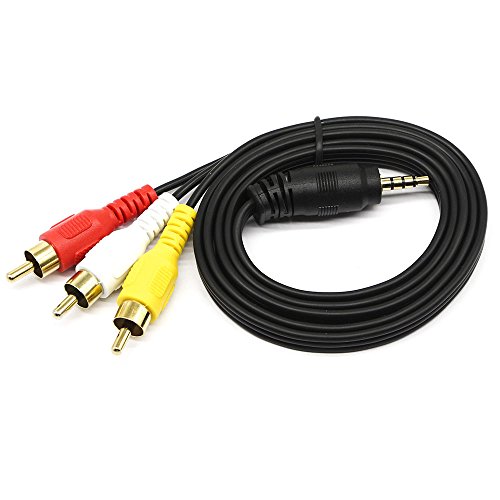 Câble vidéo caméra 3,5 mm vers RCA AV, câble mâle 3,5 mm vers fiche mâle 3RCA pour câble Audio stéréo AUX pour…