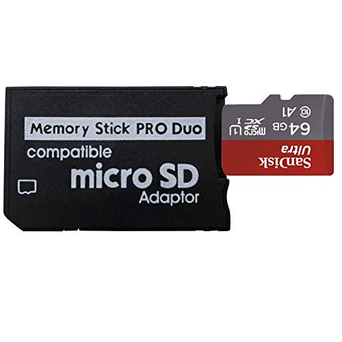 LEAGY Adaptateur Memory Stick PSP 1000, PSP 2000, PSP3000, Carte Micro SD vers Memory Stick Pro Duo MagicGate pour…