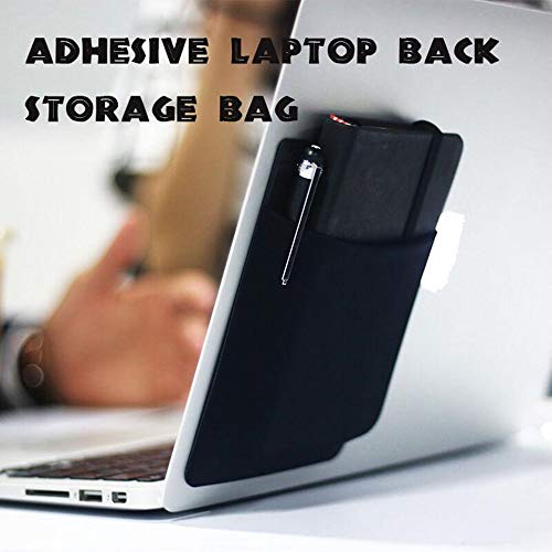 15 x 12CM Creative Adhesive Laptop Back Storage Bag, Mouse Digital Hard Drive Laptop Accessories Organizer Pouch…