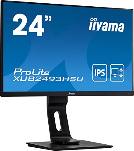 iiyama XUB2493HSU-B1 24’IPS LCD with Slim Bezel, 4ms, Full HD 1920×1080, 250 cd/m² Brightness, 1x HDMI,1 x DisplayPort,1…