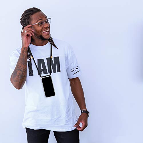 ZhinkArts Collier pour Apple iPhone 11-6,1″ Display – Étui de Téléphone avec Cordon – Coque pour Smartphone, Ètuis à Bandoulière – Noir/Or