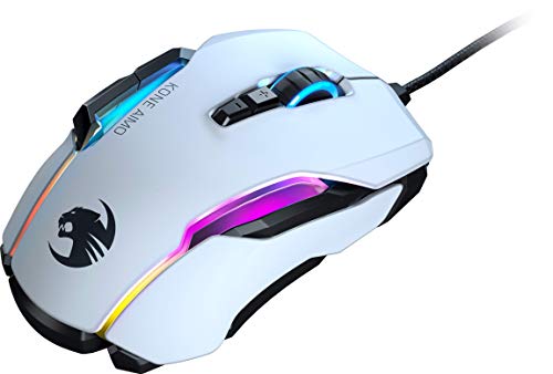 Roccat Kone AIMO Souris Gaming (remastered) – Capteur Optique Owl-Eye Haute Précision (de 100 à 16.000 DPI), Blanc