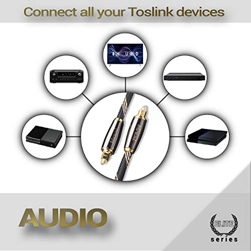 bivani Câble Toslink – 1 mètres Câble audio numérique à fibre optique et connecteurs Toslink de qualité supérieure…