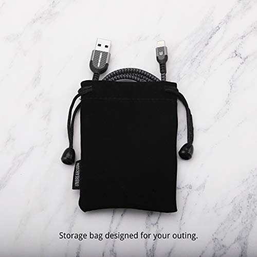 UNBREAKcable Câble Lightning pour iPhone – [Certifié MFi] Câble de Chargement, Câble en Nylon Plus Tendre 2.4A, Chargeur…