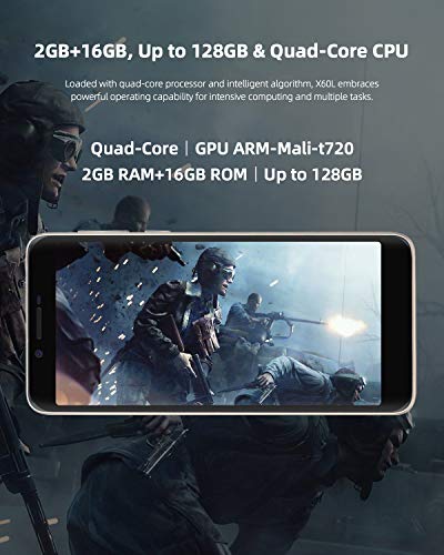 Smartphone Débloqué 4G, DOOGEE X60 L Téléphone Portable, 5.5 Pouces 2.5D Écran, 3300mAh Batterie, Camera 13MP+8MP…