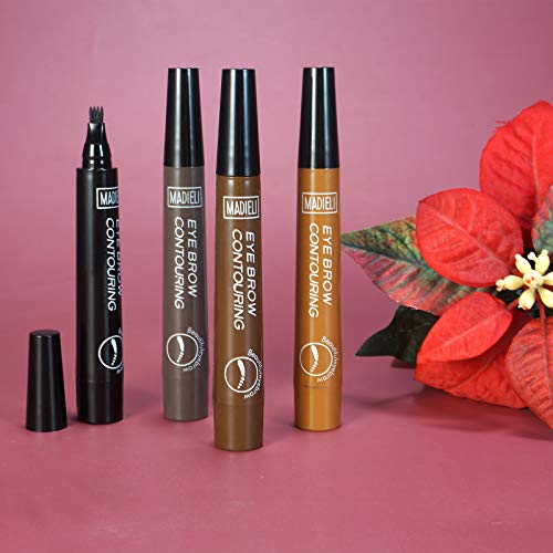 ONLYOILY Stylo à sourcils Set-Tattoo Sense Liquide Sourcil avec 4 couleurs, toute la journée étanche