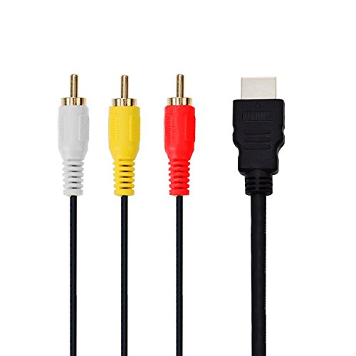 Chenduomi Convertisseur HDMI vers AV 1080p HDMI vers 3RCA /AV/CVBS Adaptateur audio vidéo composite (noir)