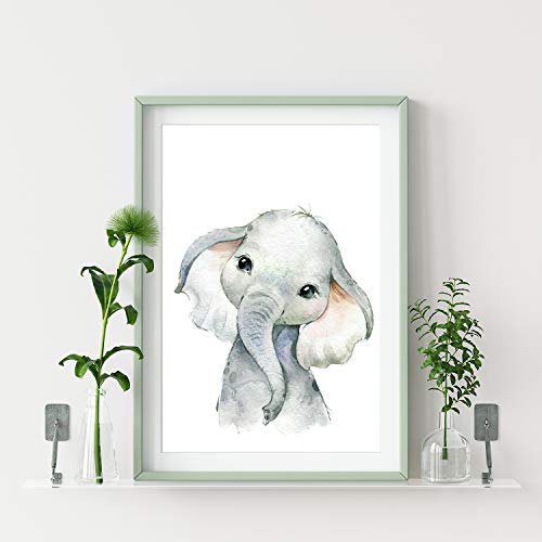 artpin® Set de 4 Affiches décoration pour Chambre d’enfant- posters de bébé garçon ou Fille – Animaux de safari dans la…