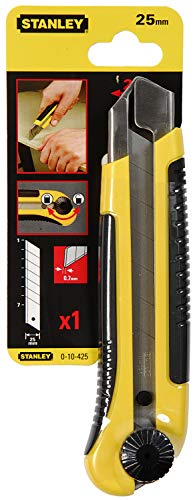 Stanley 0-10-425 Cutter 25 mm Bi-matière Dynagrip – Blocage de La Lame – Chariot Porte-lame – Lame en Acier…