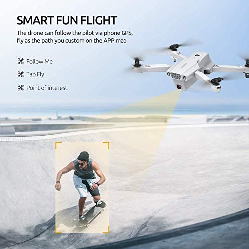 Tomzon Drone GPS D65 avec Caméra 4K pour Adultes Drone Pliable FPV RC Quadcopter avec Autonomie 40 minutes, Fonction RTH…