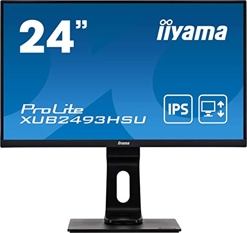 iiyama XUB2493HSU-B1 24’IPS LCD with Slim Bezel, 4ms, Full HD 1920×1080, 250 cd/m² Brightness, 1x HDMI,1 x DisplayPort,1…