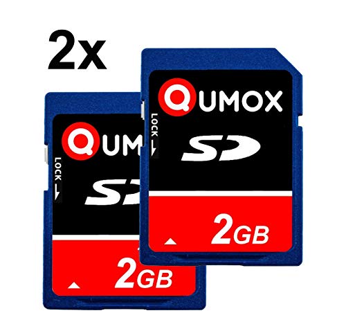 QUMOX 2pcs Pack 2Go SD Secure Digital Flash Memory Card 2 Go 2048 Mo Carte memoire SD pour Telephone Appareil Photo