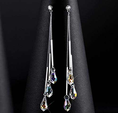 HOMEYU® Boucles d’oreilles Pendantes en Argent 925, Boucles d’oreilles Pendantes avec Cristaux Swarovski Elements…