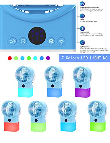 Climatiseur Mobile Portable Refroidisseur d’air Cooler et Ventilateur, 3 en 1 Mini Climatiseur Humidificateur…