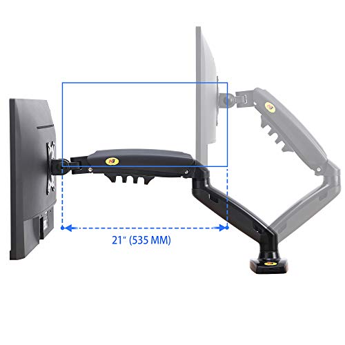 NB North Bayou Monitor Desk Mount Stand Bras de Moniteur à Mouvement Complet avec Ressort à gaz pour écran 17-27 Pouces…
