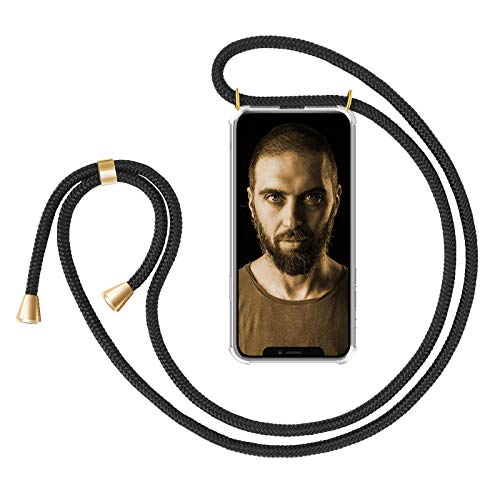 ZhinkArts Collier pour Apple iPhone 11-6,1″ Display – Étui de Téléphone avec Cordon – Coque pour Smartphone, Ètuis à Bandoulière – Noir/Or
