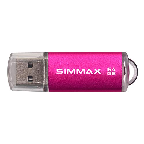 SIMMAX Clé USB 64 Go Lot de 3 Mémoire Stick USB 2.0 Flash Drive Stockage Disque Pendrive (64Go Rose Bleu Vert)