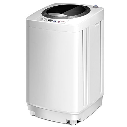 COSTWAY Mini Machine à Laver Lave Linge 240 W avec Un Bucket Automatique,43 x 43 x 75 cm,Charge Supérieure 3,5 kg Blanc