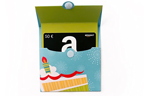 Carte cadeau Amazon.fr – ?50 – Dans un étui Anniversaire