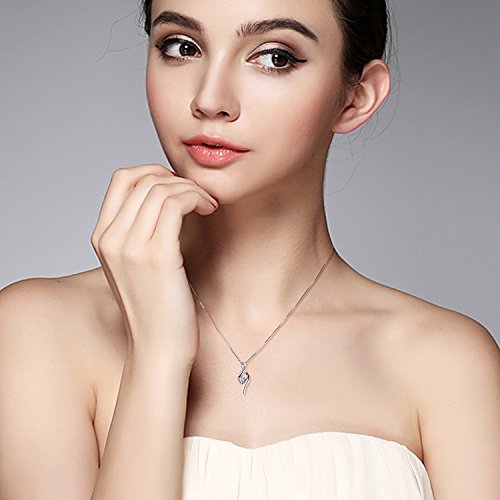 Bijoux Colliers Catcher argent sterling 925, pendentif zircone cubique twist coeur.