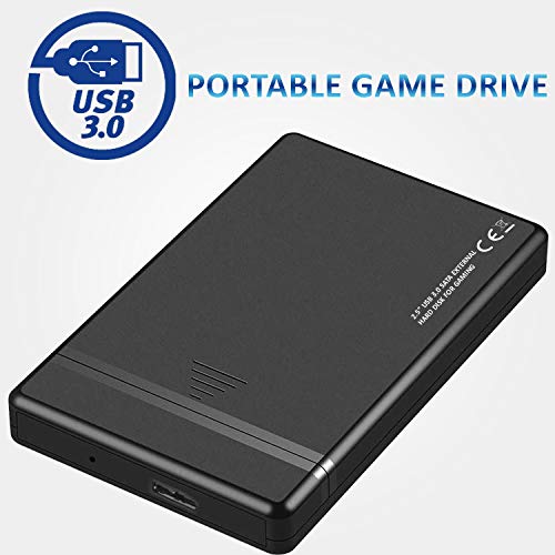 Disque dur externe de jeu 2,5″ USB 3.0 pour Xbox, PS4, PS3, jeux PC, jeux Android, smartphones, Mac et bien plus encore (500 Go)