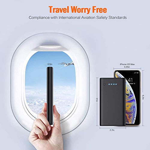 Ekrist【Lot de 2】 Batterie Externe 10000mAh, Ultra Mince, Charge Rapide, 2 Ports USB Sortie, Chargeur Portable Batterie…