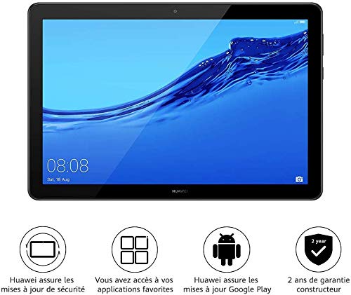 HUAWEI MediaPad T5 10 Wi-Fi Tablette Tactile 10.1″ Noir (64Go, 4Go de RAM, Android 8.0, Bluetooth)
