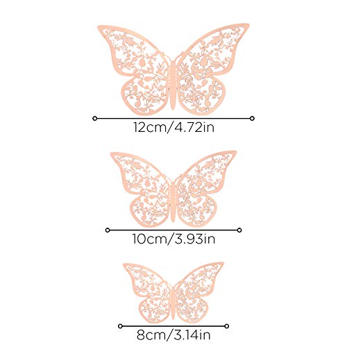 AIEX 24pcs Autocollants Papillon 3d 3 Tailles Décalcomanies Murales Décoration Murale De Chambre Pour Chambre Fête…