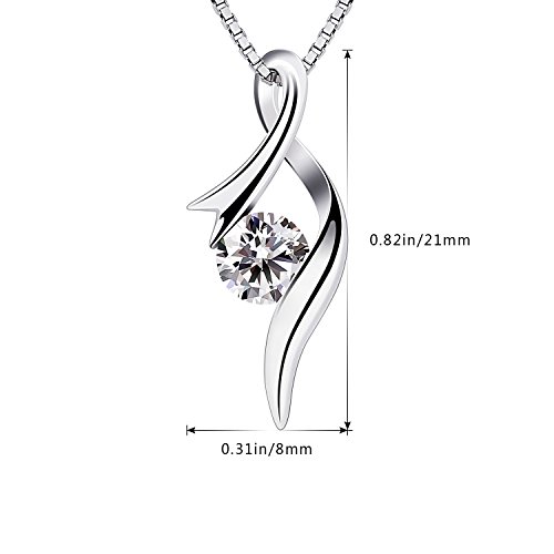 Bijoux Colliers Catcher argent sterling 925, pendentif zircone cubique twist coeur.