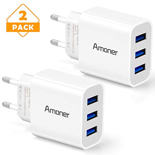 Chargeur Secteur USB 3 Ports Universel Chargeur Mural (5V 3A Max) Adaptateur USB Universel pour Apple iOS, Android…