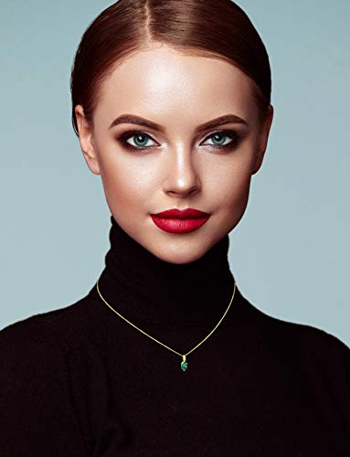 Miore Collier pour Femmes Collier avec Pendentif Pierre Précieuse forme poire Chaîne en Or Blanc/Jaune 9 Carat /375 Or…