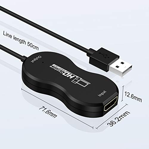 Mayeah Cartes de Capture Audio Vidéo HDMI vers USB 1080p 30fps HD Carte d’Acquisition Jeux pour la Diffusion en Direct Réunion Zoom Compatible avec Caméscope/DSLR/Ordinateur/Phones/PS4