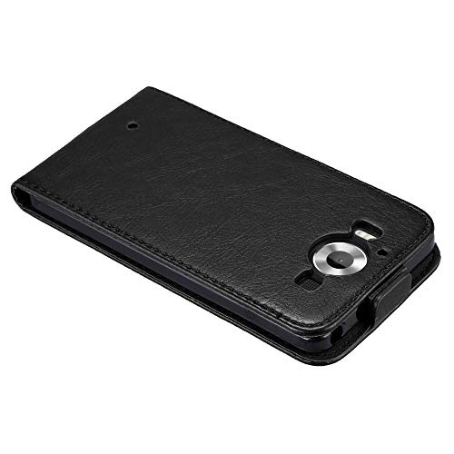 cadorabo Coque pour Nokia Lumia 950 en Noir Nuit – Housse Protection en Style Flip avec Fermoire Magnétique – Etui Poche…