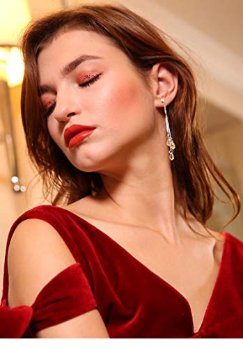 HOMEYU® Boucles d’oreilles Pendantes en Argent 925, Boucles d’oreilles Pendantes avec Cristaux Swarovski Elements…
