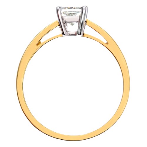 Naava femme 18 carat (750) Or jaune Gold Princesse j Diamant FINERING